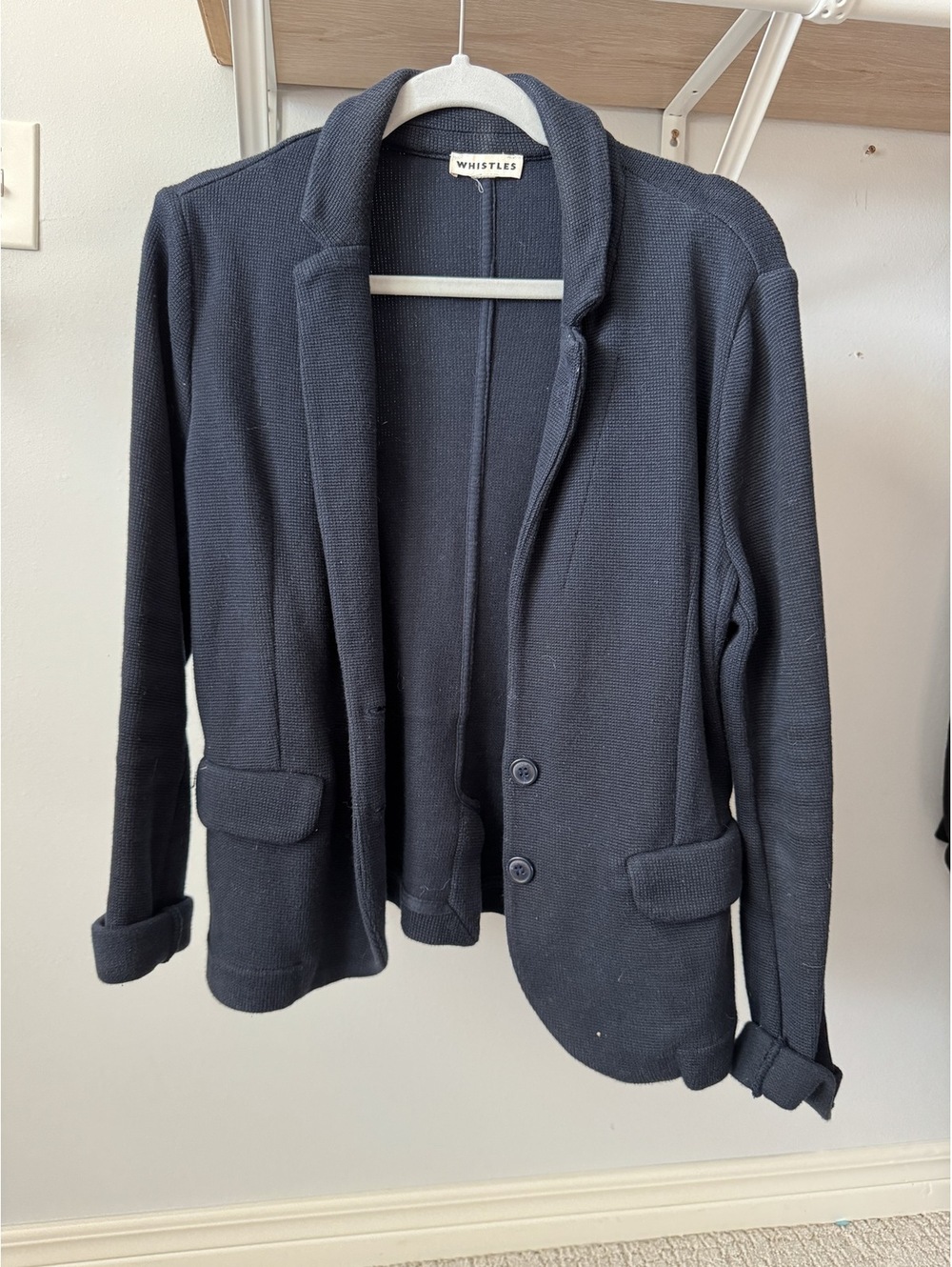 Whistles Knit navy blazer